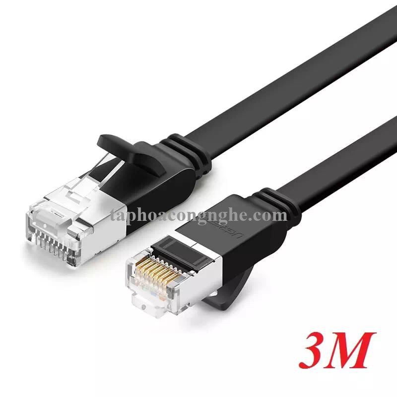 Ugreen 50186 3M màu Đen Cáp mạng LAN cat6 UTP dây dẹp NW101 30050186